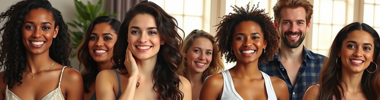 Confident people with healthy glow