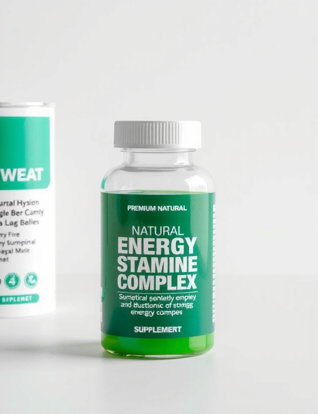 Natural energy supplement bottle